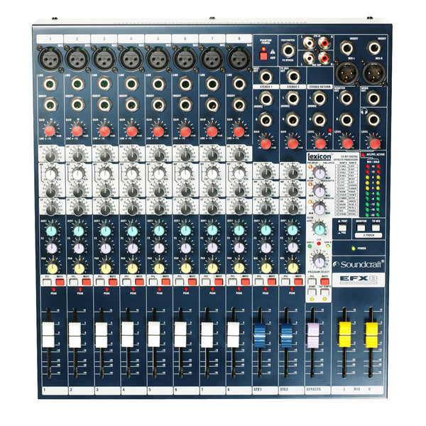 Soundcraft EFX8 Mixer audio 8C + Processore EFX digitale Lexicon 24bit integrato