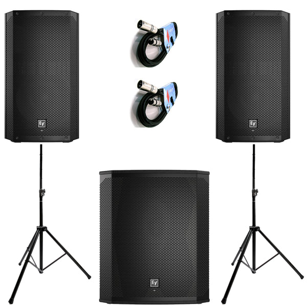 Electro-Voice ELX200-15P 2 Diffusori Audio +ELX200-18SP Subwoofer+2Stativi+2Cavi