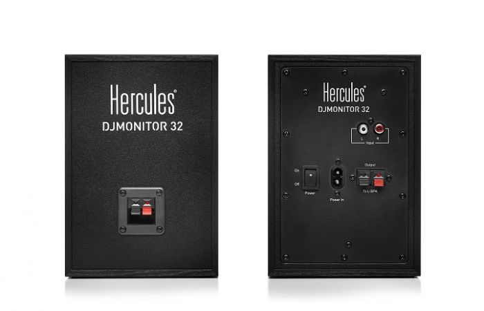 Hercules DJMONITOR 32 Coppia monitor audio attivi da Desktop, 60w di picco, Nero