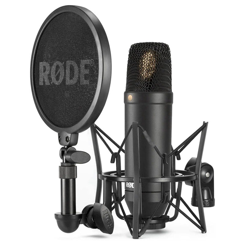 Rode NT1-KIT Microfono Pro da studio a condensatore, filtro antipop e cavo, Nero