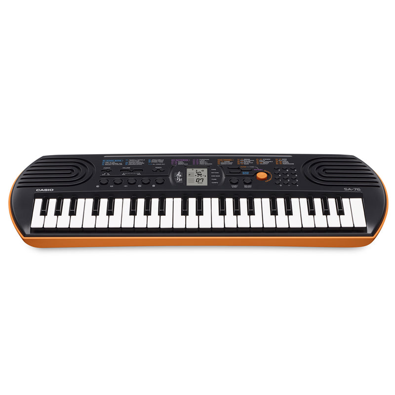 Casio SA-76 Mini Tastiera polifonica ad 8 Voci 44 tasti Nera/Arancio