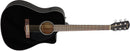 Fender CD-60SCE Dreadnought Walnut Fingerboard Black Chitarra Acustica Elettrif.