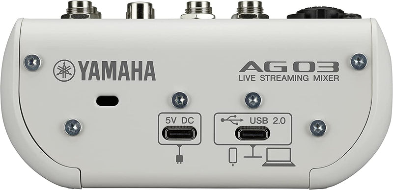 Yamaha AG03 MK2 W Mixer Live Streaming 3 Canali con Interfaccia Audio USB Bianco