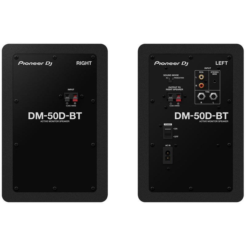 Pioneer Dj DM-50D-BT-BK Coppia casse bluetooth studio monitor attivi e 50W Nero