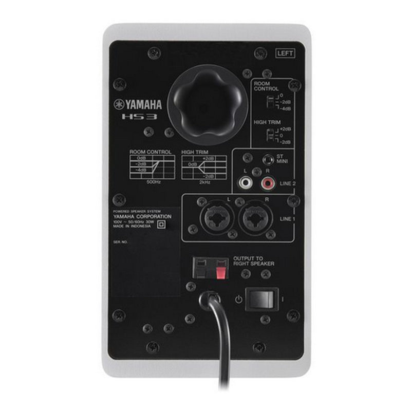 Yamaha HS3 Coppia Monitor Cassa Attiva Pro. da Studio 2 vie 40w RMS x 2, Bianco