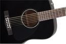 Fender CD-60 Dreadnought V3 Chitarra acustica spalla mancante a 20T, Nero