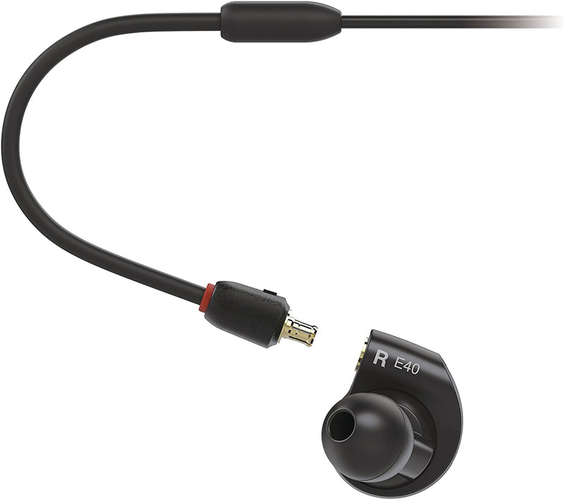 Audio-Technica ATH-E40 Auricolari In-Ear con driver dinamico push-pull, Nero