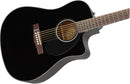 Fender CD-60SCE Dreadnought Walnut Fingerboard Black Chitarra Acustica Elettrif.