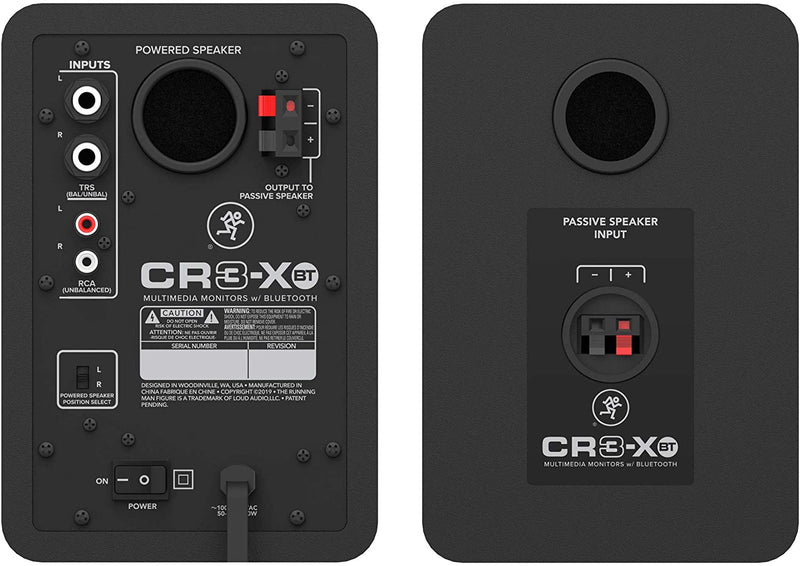Mackie CR3-XBT Coppia Monitor Professionale da Studio Bluetooth da 3" 50W, Nero
