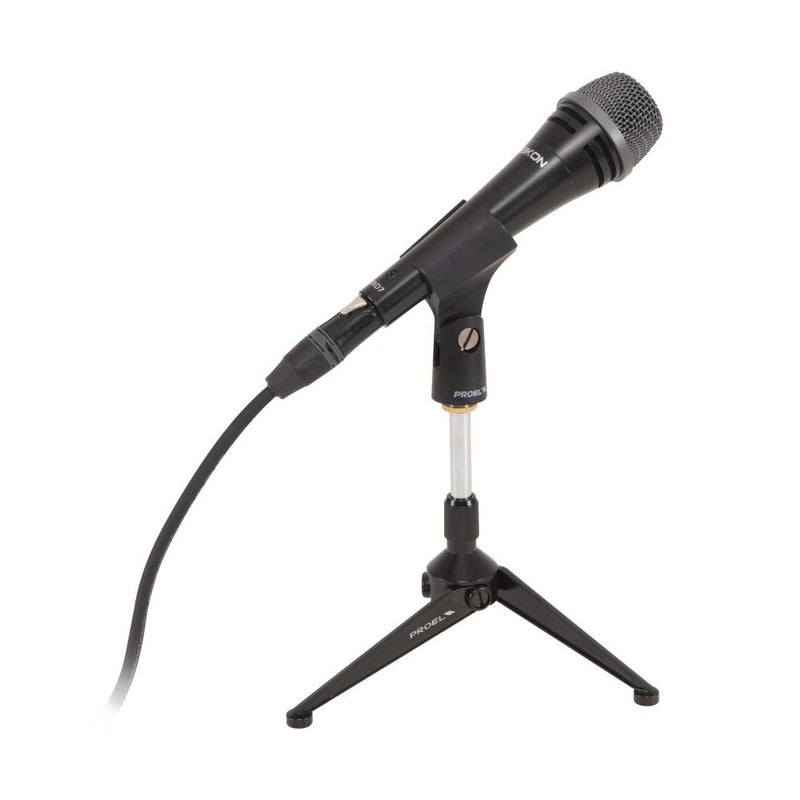 Proel DST60TL Base da tavolo supporto in metallo per microfono, Nero Opaco