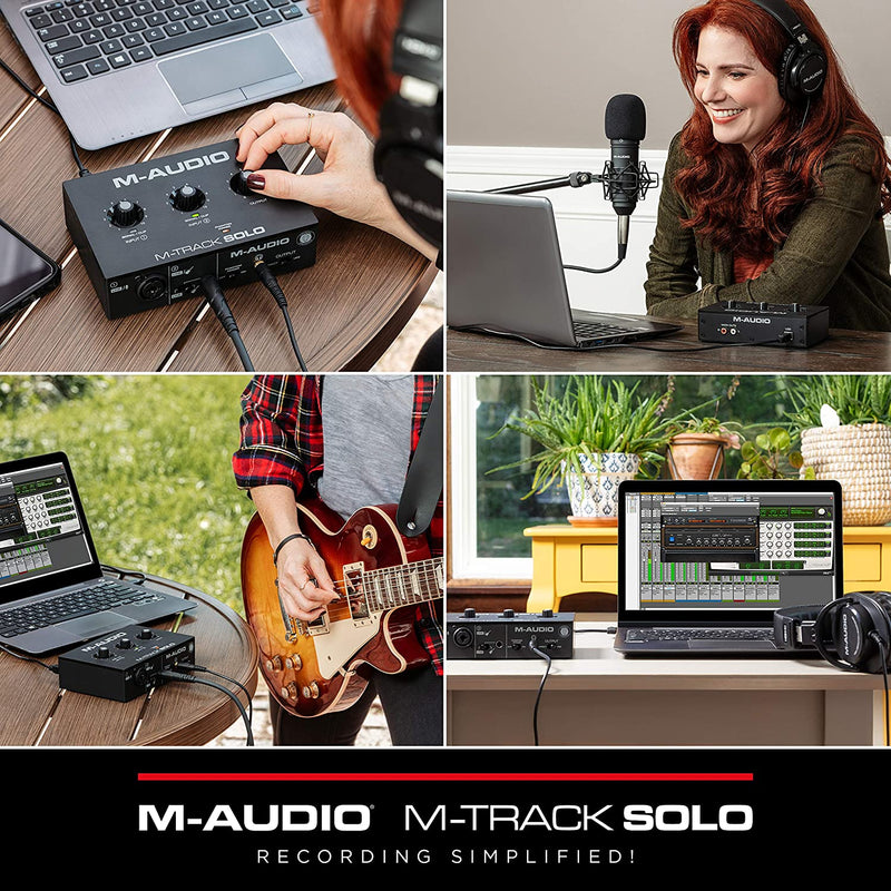 M-Audio M-TRACK SOLO Interfaccia scheda audio USB x Mac & Pc 2 In e 2 Out, Nero