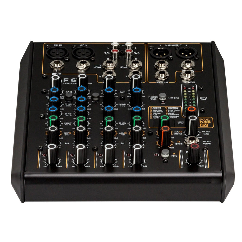 RCF F 6X Mixer Professionale 6 Canali con Sezione PRO DSP FX integrata 16 preset