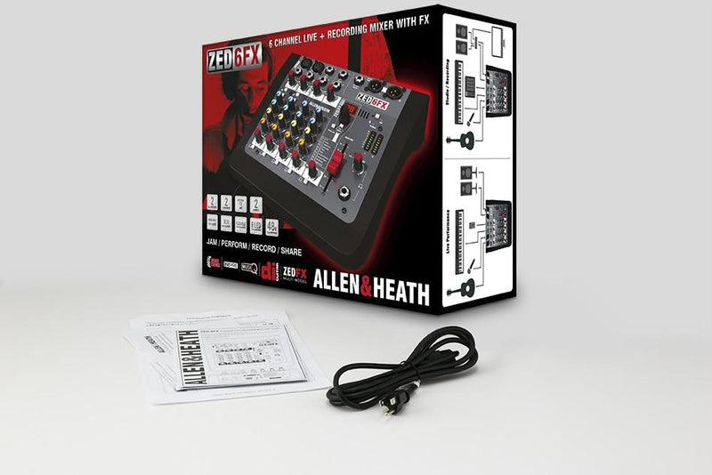 Allen & Heath ZED6-FX Mixer analogico compatto a 6 ingressi con FX