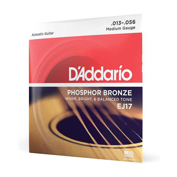 D'Addario EJ17 Medium Gauce Corde x Chitarra Acustica 013-056 Phosphor Bronze