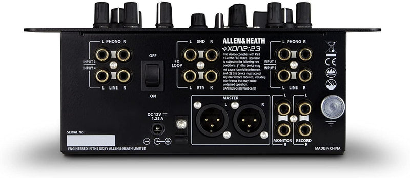 Allen & Heath Xone-23 Mixer Professionale Analogico 2 Canali, Nero