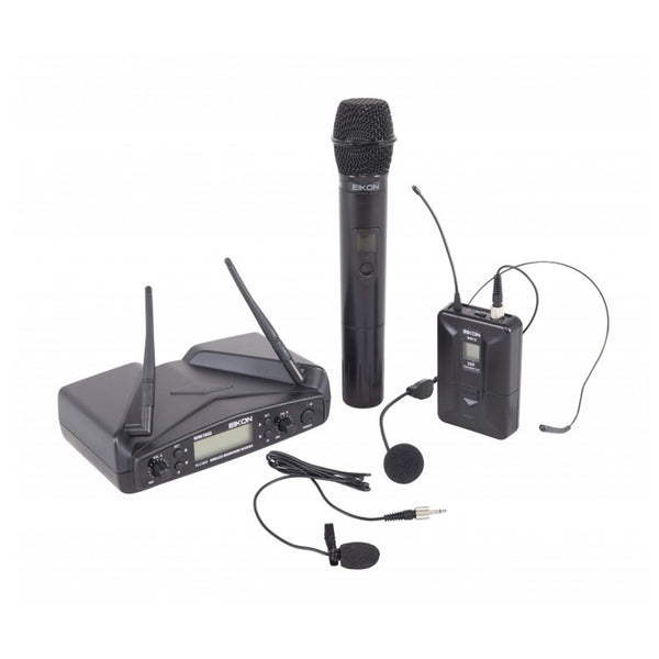 Proel EIKON WM700DKIT Sistema microfonico Wireless Archetto+Palmare+ Pulce, Nero