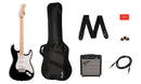 Fender Squier Sonic Stratocaster Black Pack chitarra elettrica 21T Amp10w+acces.