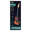 Eko ST-100 PACK BK BLACK Chitarra Elettrica Nera 22T+ Amp 3W con BT + Accessori