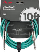 Fender Contour Instrument Cable Sherwood Green Jack 6.3 Mono Maschio Dritto 3mt.