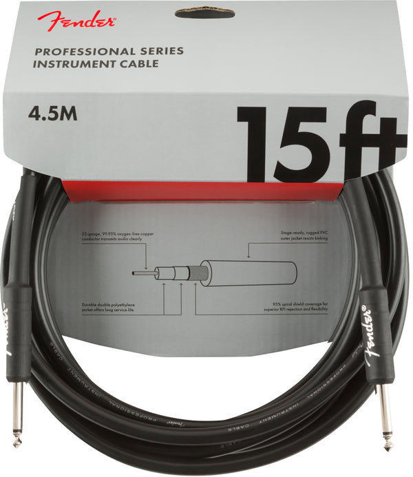 Fender Professional Series Instrument Cable Black Cavo audio x strumenti 4.5mt
