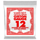 Ernie Ball 1012 Plain Steel Custom Gauce Corda x Chitarra Elettrica o Acustica