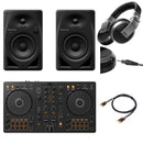 Pioneer Dj DDJ-FLX4 Controller+Coppia Casse DM-40D-BT-BLK+HDJ-X5-S Cuffia + Cavo