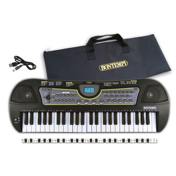 Bontempi 15 4909 Music Tastiera musicale digitale scolastica 49 Tasti, Nero
