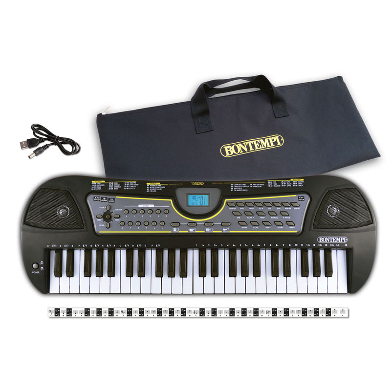 Bontempi 15 4909 Music Tastiera musicale digitale scolastica 49 Tasti, Nero