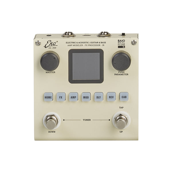Eko BAIO XL Pedale Multi EFX x Chitarra Elett. Acust. Classica Basso + IR integ.
