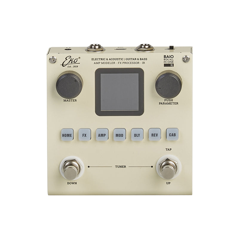 Eko BAIO XL Pedale Multi EFX x Chitarra Elett. Acust. Classica Basso + IR integ.