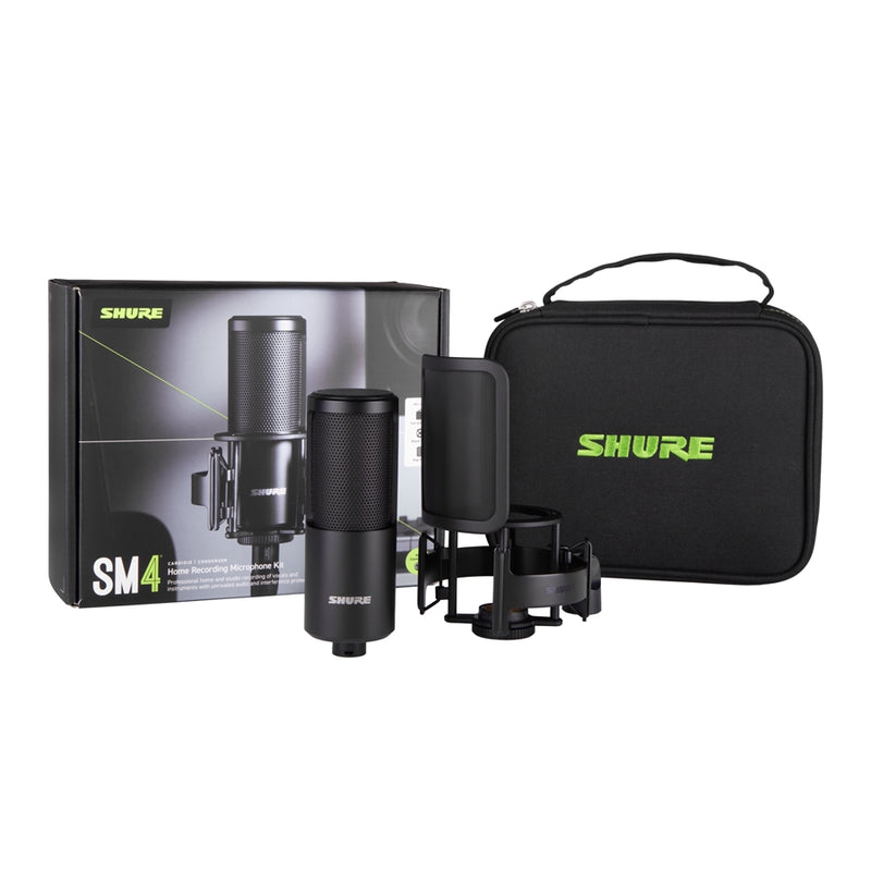 Shure SM4-K-KIT Microfono cablato Pro a condensatore per studio e home recording