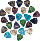 Fender 351 Shape Premium Picks -24 Count Pack Multi-Color di plettri corpo ampio