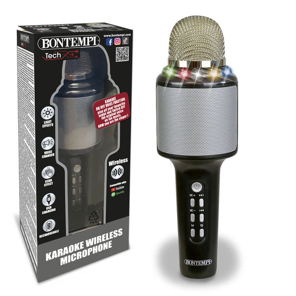 Bontempi 48 5010 Tech Microfono palmare x Karaoke wireless da Smartphone