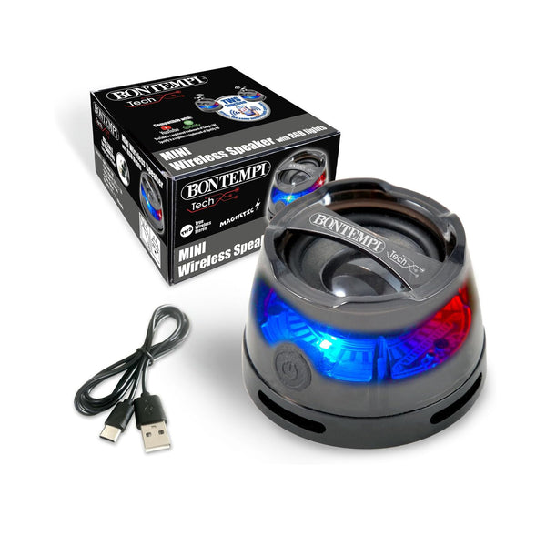 Bontempi 49 0120 Tech MINI SPEAKER cassa bluetooth con TWS e base magnetica Nero