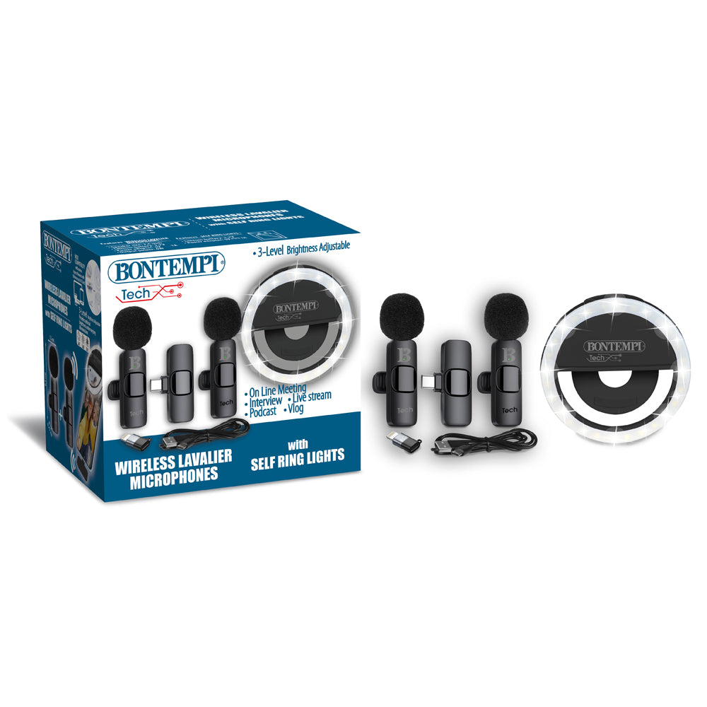 Bontempi 60 4120 Coppia di Microfoni Lavalier Wireless per smartphone
