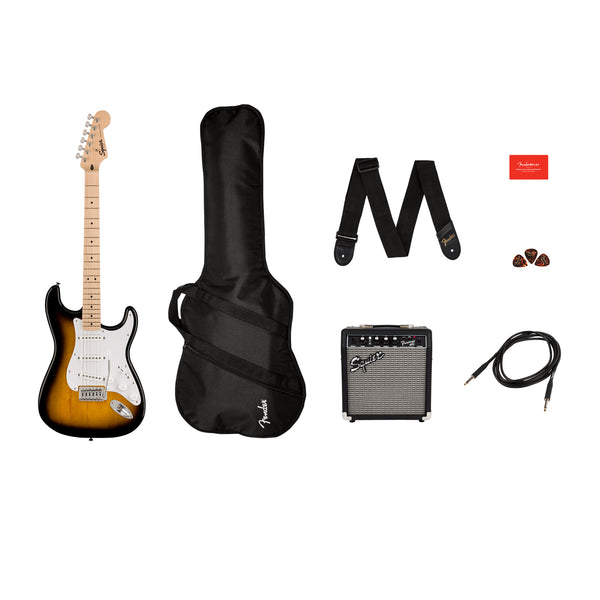 Fender Squier Sonic Stratocaster Pack 2C Sunburst chitarra elett.21T+Amp10w+acc.