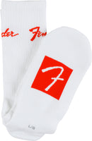 Fender Logo Stompsock, Large Logo Fender Calzini da palco studio palestra Bianco - GlobalNet Shop