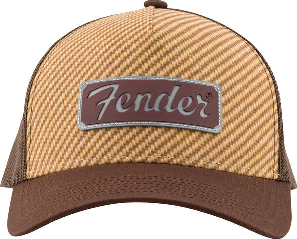 Fender Tweed Hat Brown Cappellino + visiera vintage tessuto logo Fender, Marrone