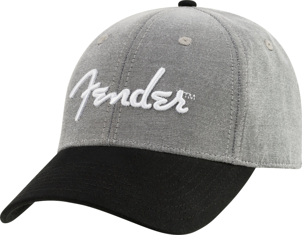 Fender Hipster Dad Hat Cappello elasticizzato logo bianco + visiera, g