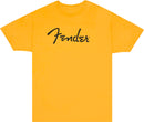 Fender Spaghetti Logo T-Shirt Butterscotch Blonde con logo Fender, XL, Giallo - GlobalNet Shop