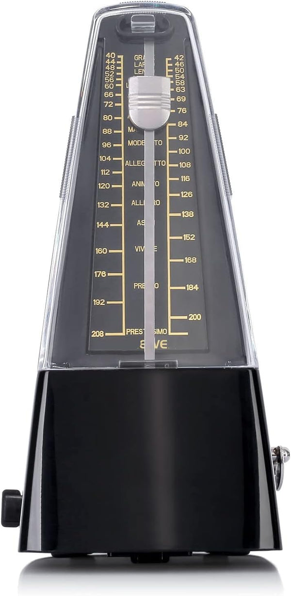 Aroma AM-707 Metronomo meccanico x strumenti musicali tempo da 40 a 208 bpm Nero