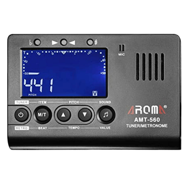 Aroma AMT-560 Accordatore Calibratore Metronomo cromatico Ampio display, Nero