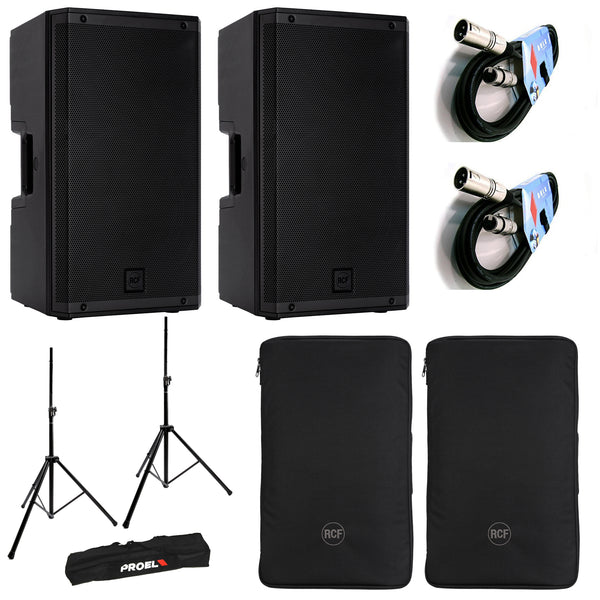 RCF ART 932-A Coppia Diffusori 2100W + 2Cover RCF + 2Cavi 10mt + Coppia Stativi
