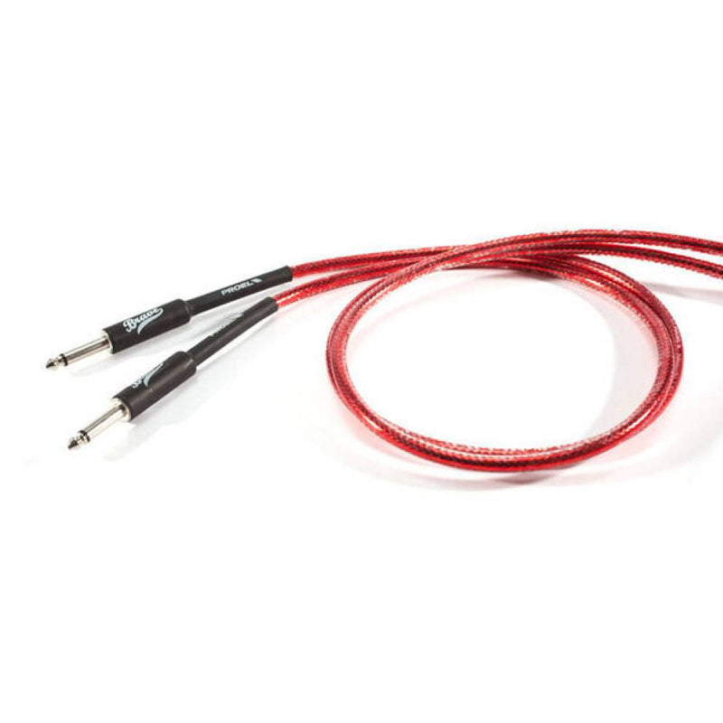 Proel BRV100LU6TR Cavo Jack Mono 6.3 mm a Jack mono 6.3mm flessibile 6 mt. Rosso