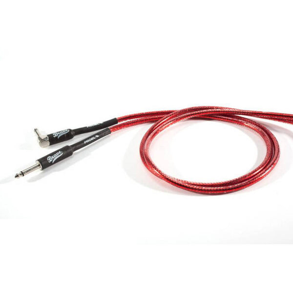 Proel BRV120LU6TR Cavo audio Jack mono 6.3 a Jack m 6.3mm angolo 6m Trasp. Rosso