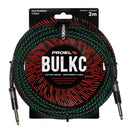 Proel BULK100CLU3GB Cavo jack Mono 6.3 a jack Mono 6.3 mm da 3mt Nero/Verde - GlobalNet Shop