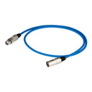 Proel BULK250LU6BL Cavo audio Cannon XLR 3P Masc. a Cannon XLR 3F Femm. 6mt, Blu - GlobalNet Shop