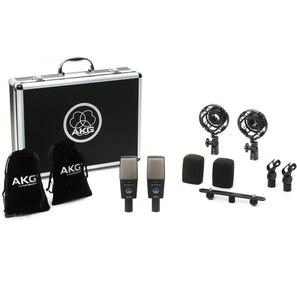 AKG C414 XLS Matched Pair Stereo Set Microfoni Pro, multi-pattern, per ogni app.
