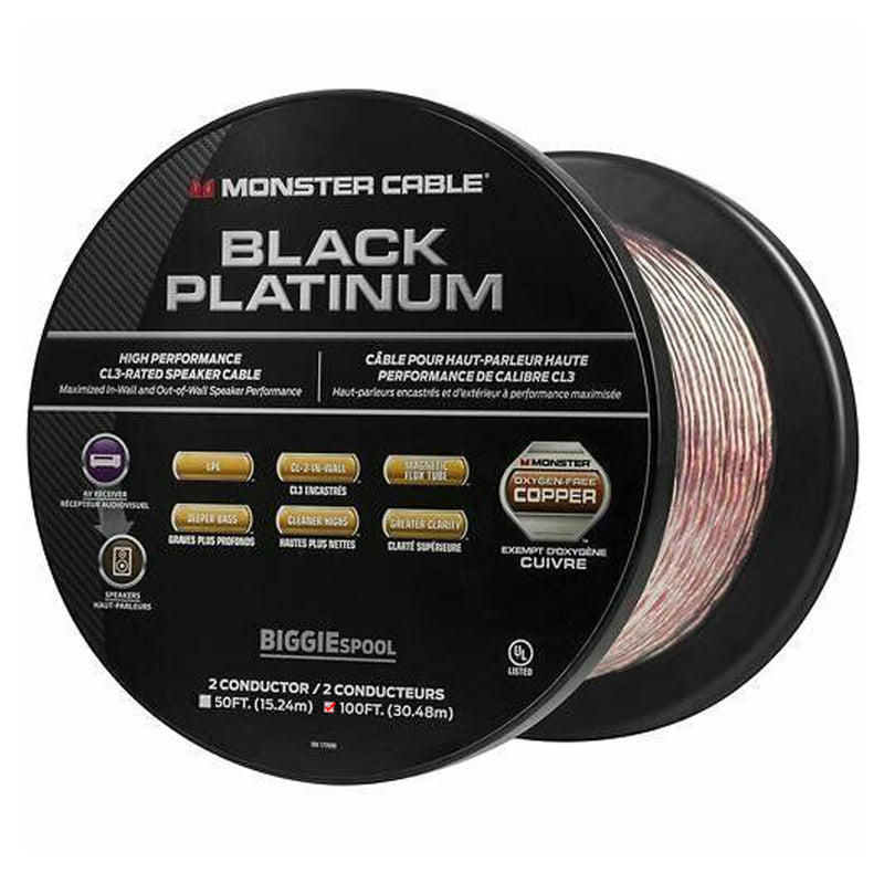 Monster Cable BLACK PLATINUM CL3 Cavo audio per diffusori a 2 conduttori da 30mt