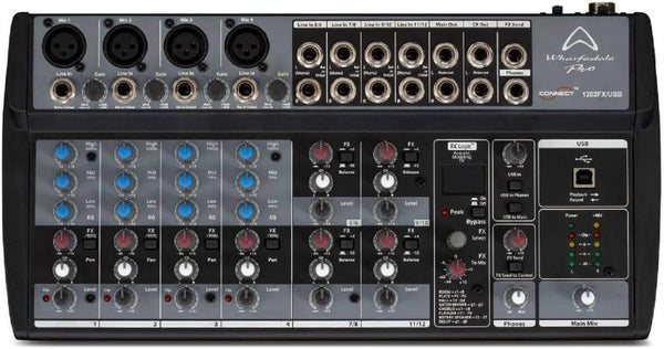 Wharfedale CONNECT 1202FXUSB Mixer 12 canali con USB e DSP interno e 99 Effetti